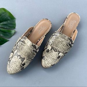 Franco Sarto Snakeskin Mules